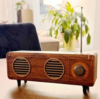 Coverzone Radyolu Taşınabilir Kahverengi Bluetooth Hoparlör