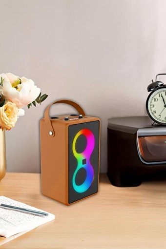 Torima M4401 15 W Radyolu Işıklı Taşınabilir Turuncu Bluetooth Hoparlör