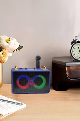 Torima M4403 30 W Radyolu Işıklı Taşınabilir Mavi Bluetooth Hoparlör
