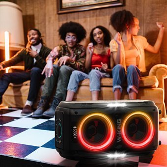 W-King T9PRO 250 W Işıklı Taşınabilir Siyah Bluetooth Hoparlör