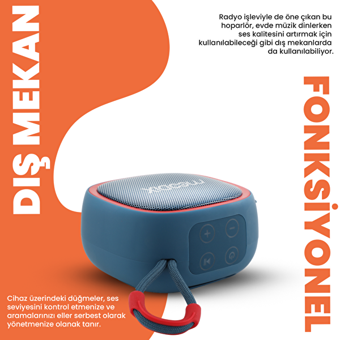 Moodix KI23KS659 5 W Taşınabilir Kırmızı-Mavi Bluetooth Hoparlör