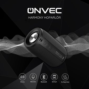 Onvec Harmony 5 W Radyolu Taşınabilir Siyah Bluetooth Hoparlör
