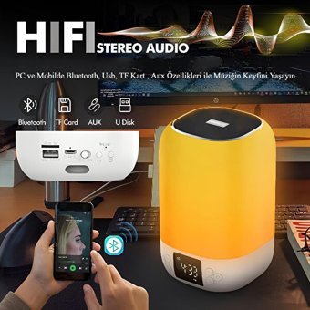 Cosmostech DY20 Işıklı Taşınabilir Çok Renkli Bluetooth Hoparlör