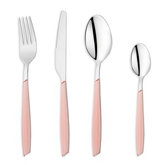 Schafer Mona Mat 24 Parça 6 Kişilik Çatal Kaşık Bıçak Takımı Pembe
