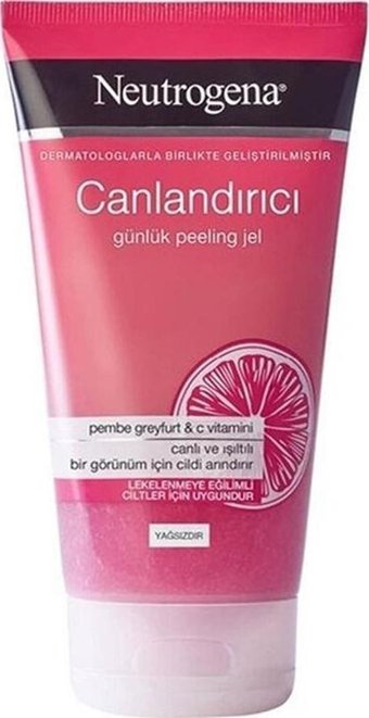 Neutrogena Canlandırıcı Pembe Greyfurt&C Vitamini Siyah Nokta Karşıtı Leke Giderici Jel Tüp Yüz Peelingi 12x150 ml