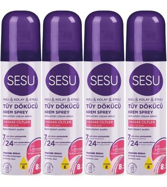 Sesu Hassas Ciltler İçin Tüm Vücut Unisex Tüy Dökücü Sprey 4x150 ml