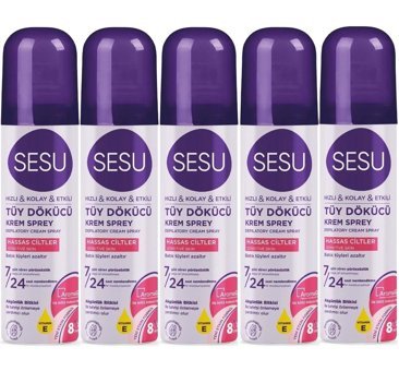 Sesu Hassas Ciltler İçin Tüm Vücut Unisex Tüy Dökücü Sprey 5x150 ml