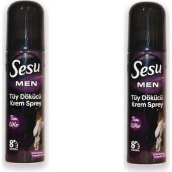 Sesu Tüm Ciltler İçin Tüm Vücut Erkek Tüy Dökücü Sprey 2x150 ml