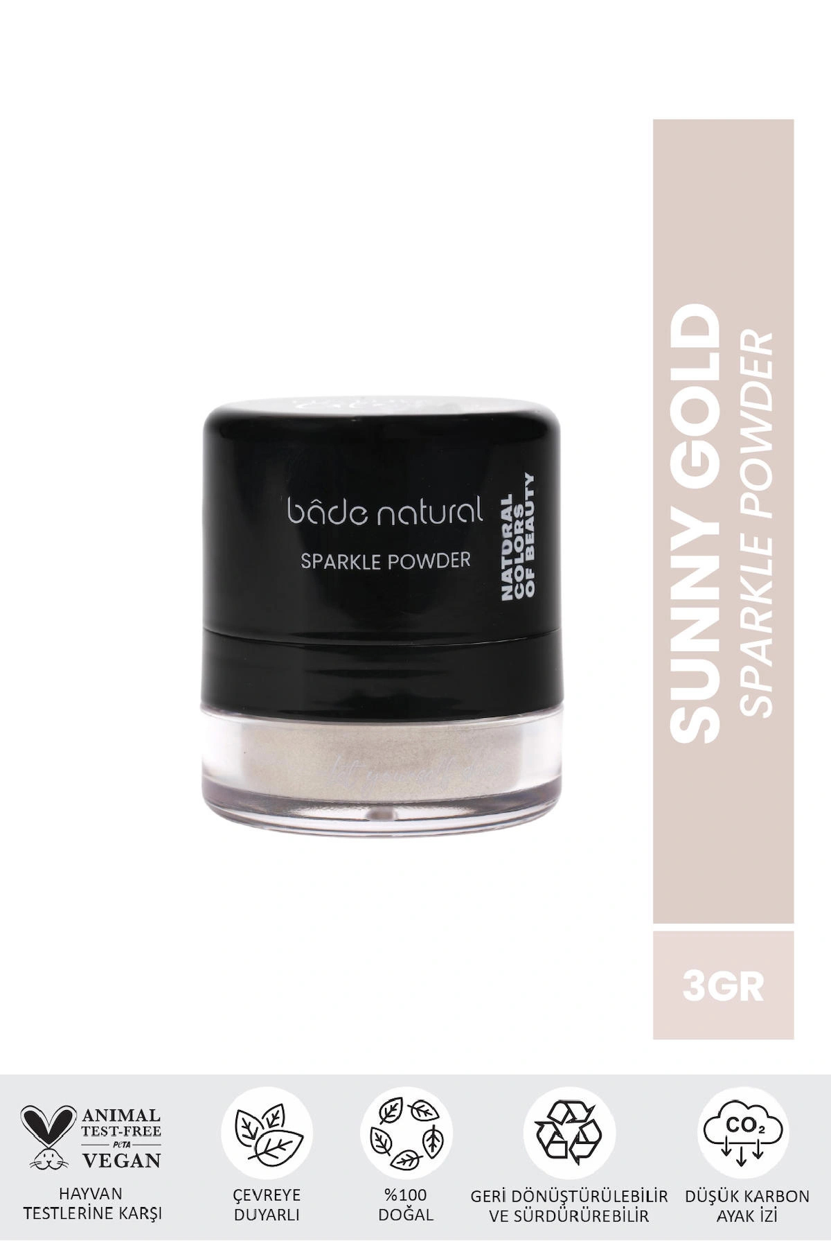 Bade Natural Sparkle Powder Sunny Gold Kavanoz Toz Highlighter