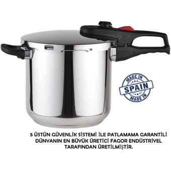 Magefesa Praktika Clipso Kapak Termik Tabanlı 8 lt Düdüklü Tencere Gri