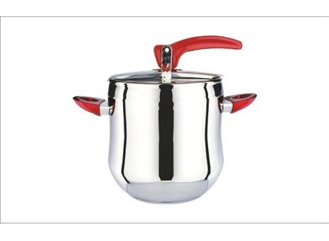Nice Düdüklü Kapak Çelik Tabanlı 14 lt Düdüklü Tencere Kırmızı