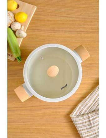 Karaca Swiss Crystal Almond Cream İndüksiyon Tabanlı Tencere 24 Cm
