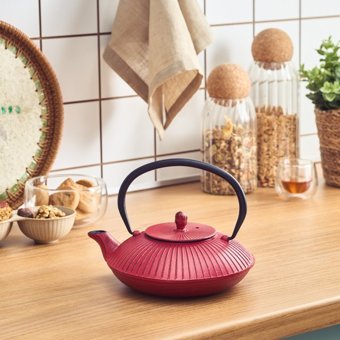 Karaca Japanese Döküm Mini Üstten Kulplu Çaydanlık Kırmızı