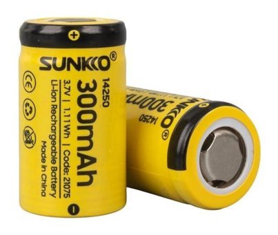 Sunkko 21075 14250 3.7 V 300 mAh Li-ion Kalem Şarjlı Pil 2'li