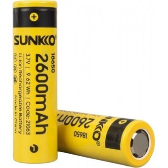 Sunkko 21063 18650 3.7 V 2600 mAh Li-ion Kalem Şarjlı Pil