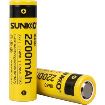Sunkko 21062 18650 3.7 V 2200 mAh Li-ion Kalem Şarjlı Pil 2'li