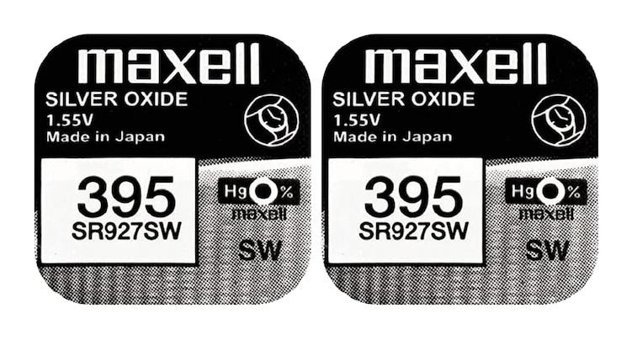 Maxell SR927SW 395 1.55 V 55 mAh Silver Oxide Düğme Pil 2'li