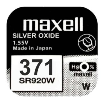 Maxell SR920SW 371 1.55 V 39 mAh Gümüş Oksit Düğme Pil 2'li