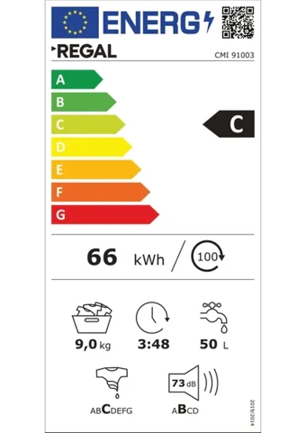 Regal CMI 91003 9 kg 1000 Devir C Enerji Sınıfı Beyaz Solo Çamaşır Makinesi