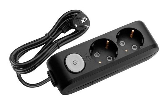 Viko Multi-Let 3500 W Kalın Topraklı Anahtarlı 2'li 3 m Grup Priz Siyah