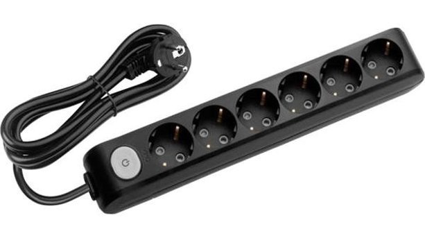 Viko Multi-Let 3500 W Kalın Topraklı Anahtarlı 6'lı 3 m Grup Priz Siyah