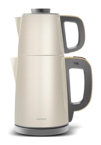 Karaca Tea Break Otomatik Çelik Demlikli 1650 W Çelik Gövdeli Beyaz Retro Çay Makinesi