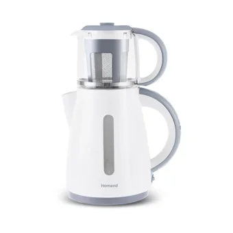 Homend Royaltea 1755H Otomatik Cam Demlikli 1500 W Plastik Gövdeli Beyaz Retro Çay Makinesi