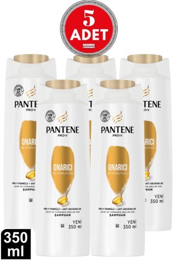Pantene Pro-V Onarıcı Tüm Saçlar İçin 3'ü 1 Arada Şampuan 5x350 ml