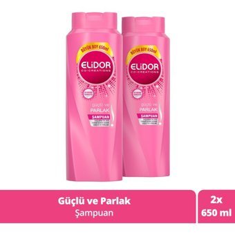 Elidor Bakım Güç ve Parlaklık Tüm Saçlar İçin E Vitamini - Makademya Yağı 2'si 1 Arada Şampuan 2x650 ml