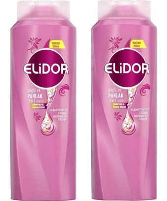 Elidor Güçlü Ve Parlak Güç ve Parlaklık Tüm Saçlar İçin Makademya Yağı 2'si 1 Arada Şampuan 2x500 ml