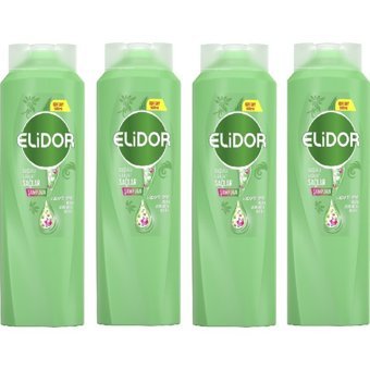 Elidor Sağlıklı Uzayan Saçlar Tüm Saçlar İçin Düz Saçlar İçin Sülfatsız Argan Yağlı 2'si 1 Arada Şampuan 4x500 ml
