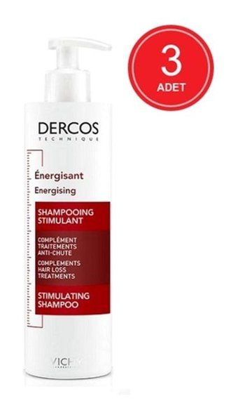 Vichy Energising Şaç Dökülmesine Karşı Tüm Saçlar İçin Parabensiz Şampuan 3x400 ml