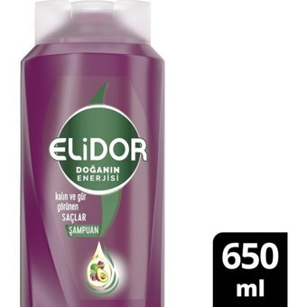 Elidor Doğanın Enerjisi Güç ve Parlaklık Kuru Saçlar İçin Tüm Saçlar İçin Avokado - Üzüm Çekirdeği Parabensiz Şampuan 650 ml