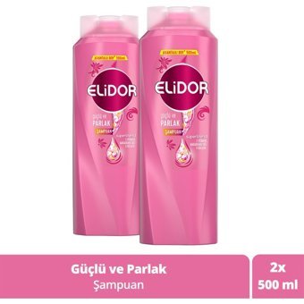 Elidor Superblend Güç ve Parlaklık Tüm Saçlar İçin E Vitamini - Makademya Yağı 2'si 1 Arada Şampuan 2x500 ml