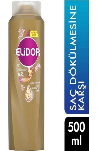 Elidor Şaç Dökülmesine Karşı Tüm Saçlar İçin Chia Tohumu Yağı-E Vitamini Şampuan 500 ml
