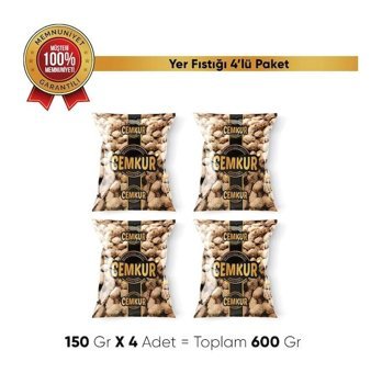 Cemkur Tuzsuz Kavrulmuş Yer Fıstığı İçi 4x150 gr