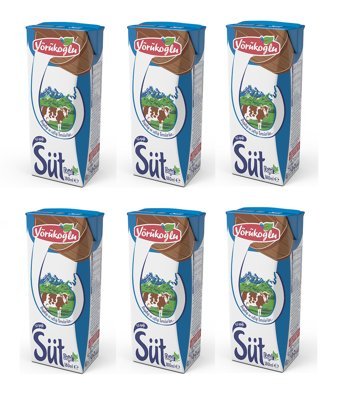 Yörükoğlu Yağlı Laktozlu Sade İnek Süt 6x180 ml