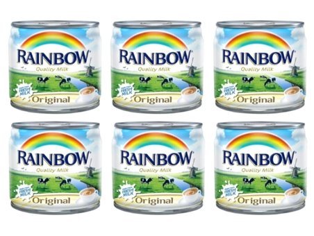 Rainbow Evaporated Milk Laktozlu Pastörize Sade İnek Süt 6x170 gr