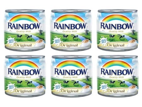 Rainbow Evaporated Milk Laktozlu Sade İnek Süt 6x170 gr