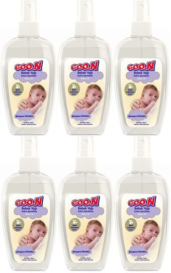 Goon Ekstra Sensitive-Hassas Organik Zeytinyağlı Hipoalerjenik Bebek Masaj Yağı 6x200 ml
