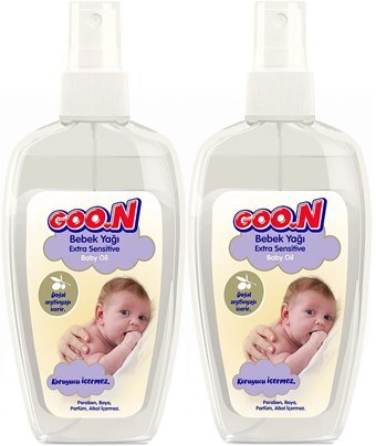Goon Ekstra Sensitive-Hassas Organik Zeytinyağlı Vegan Hipoalerjenik Bebek Masaj Yağı 2x200 ml