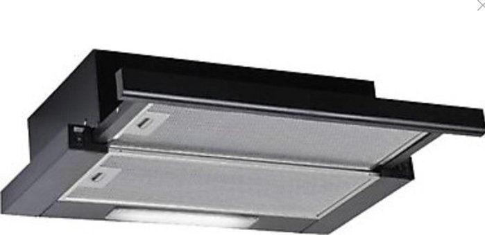 Hibsan 8062 Sürgülü Çift Motorlu Siyah Ankastre 60 cm Aspiratör