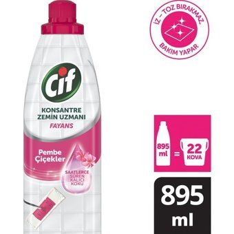 Cif Konsantre Zemin Uzmanı Fayans Pembe Çiçekler Yüzey Temizleyici 895 ml