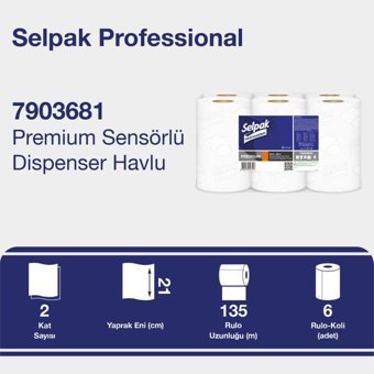 Selpak 2 Katlı 6'lı Rulo Kağıt Havlu
