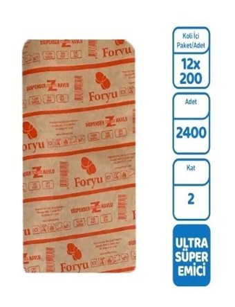 Foryu 2 Katlı 12 Z Katlama Kağıt Havlu