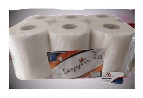 Leyyin 2 Katlı 6'lı Rulo Kağıt Havlu