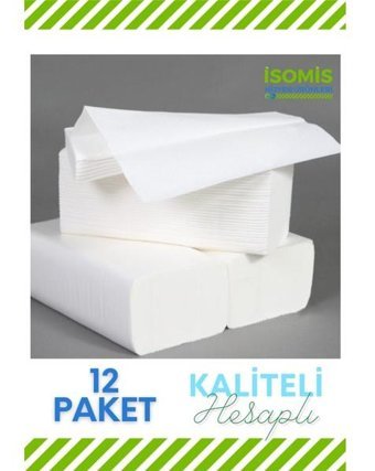 İsomis 2 Katlı 12'li Z Katlama Kağıt Havlu