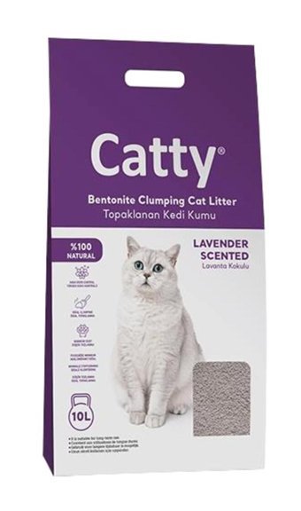 Catty Lavantalı Topaklanan İnce Taneli Bentonit Kedi Kumu 10 lt