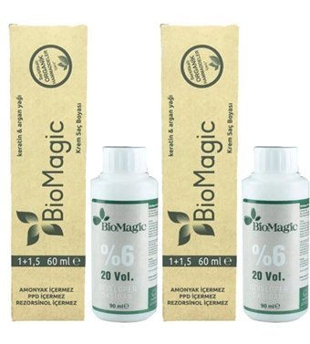 Biomagic Oksidan 6.03 Kahve Köpüğü Organik Amonyaksız Vegan Krem Saç Boyası 2x60 ml