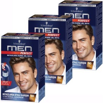 Schwarzkopf 50 Açık Kahve Jel Erkek Saç Boyası 3x50 ml